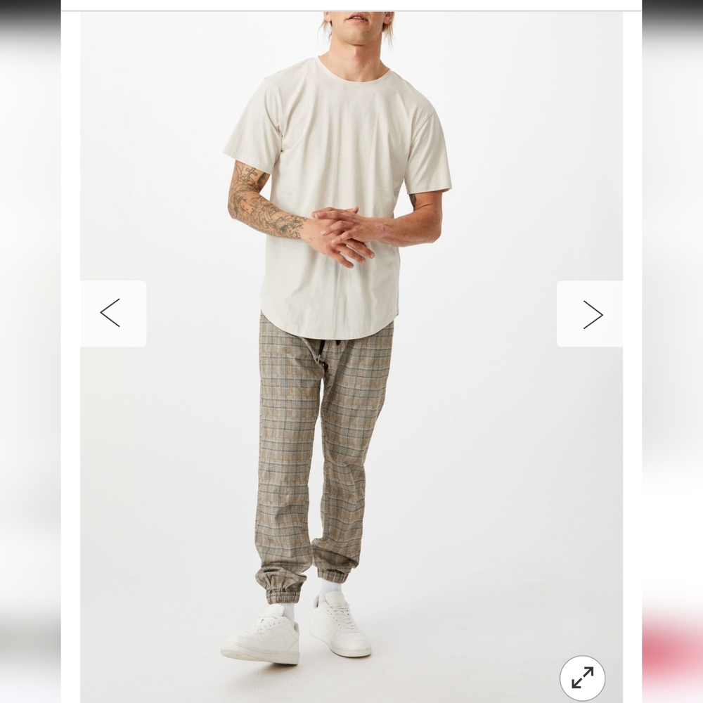 Drake Men's Plaid Jogger Pants - Brown and Gray - Picture 4 of 10